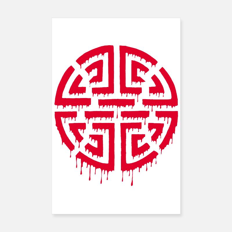 Graffiti eines roten Labyrinths Poster 20x30 cm