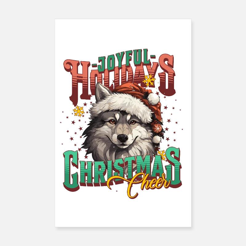 Loup de Noël Poster 20 x 30 cm