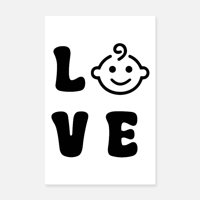 Baby L V E Black Poster 8" x 12" (20x30 cm)