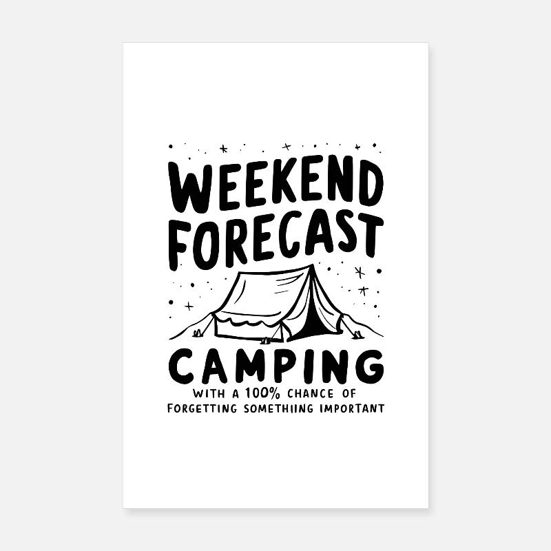 Prévisions de camping pour le week-end Poster 20 x 30 cm