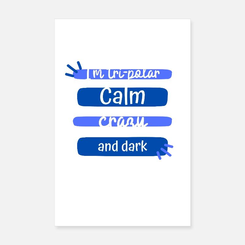 Tri-Polar Calm Crazy and Dark Poster 8" x 12" (20x30 cm)