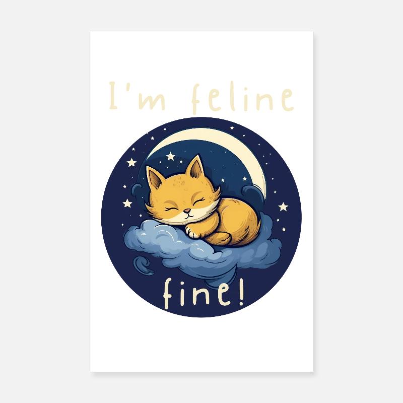 Feline Fine Moonlit Kitten Poster 8" x 12" (20x30 cm)
