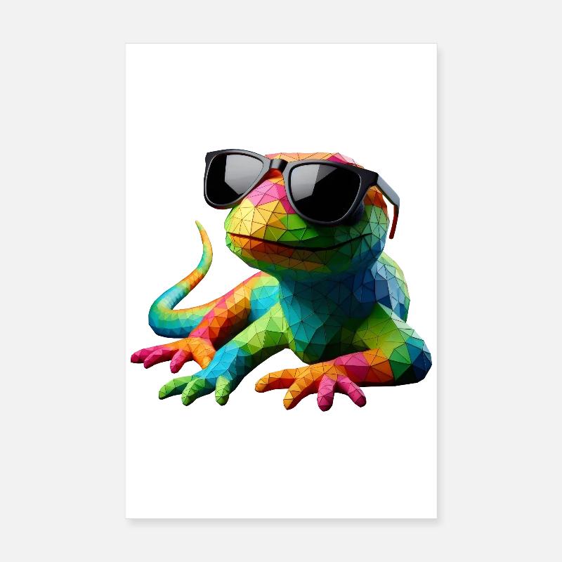 LIZARD cool multicolor Poster 20x30 cm