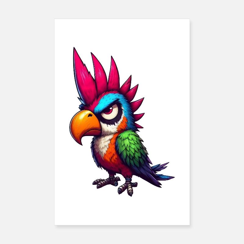 perroquet punk Poster 20 x 30 cm