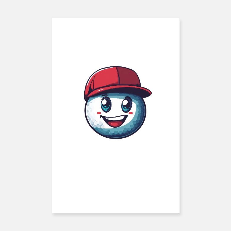 Mascotte balle de golf Cap Rouge Poster 20 x 30 cm