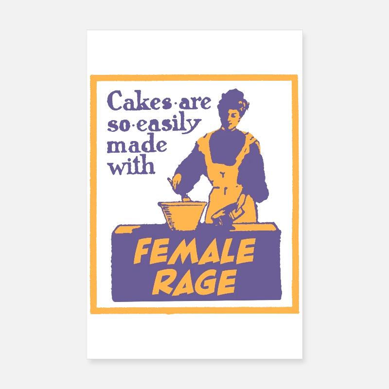 Gâteaux à base de rage féminine Poster 20 x 30 cm