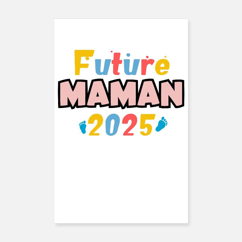 Mama 2025 – Bunte Pfoten Poster 20x30 cm
