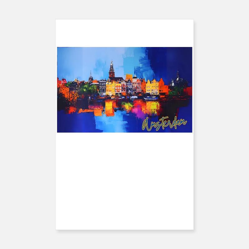 Amsterdam urbane, farbenfrohe Reflexionen Poster 20x30 cm