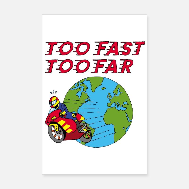 Le motard - Poster 20 x 30 cm - blanc