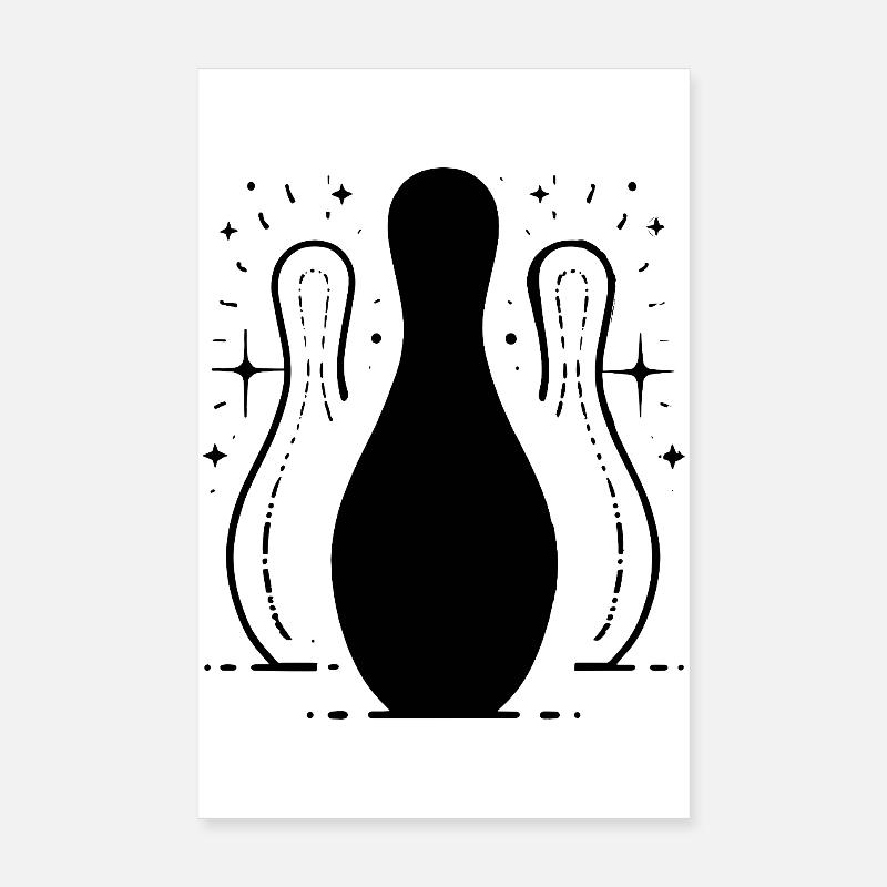 Bowling Skizze Poster 20x30 cm