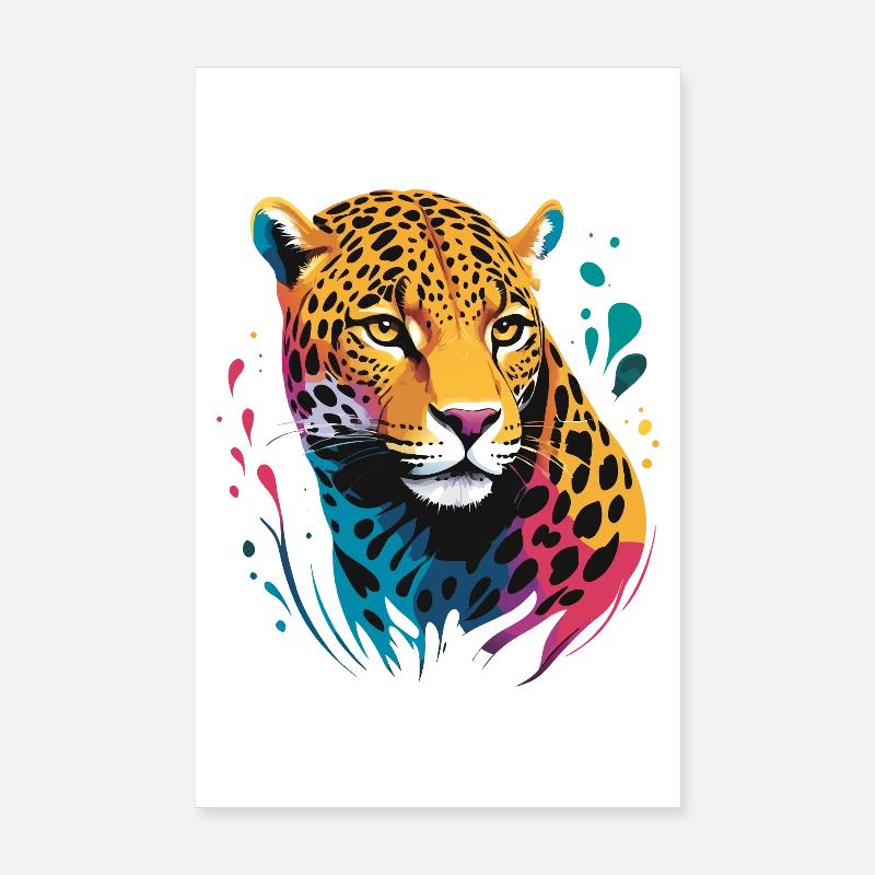 Jaguar Head RENDERED Poster 8" x 12" (20x30 cm)