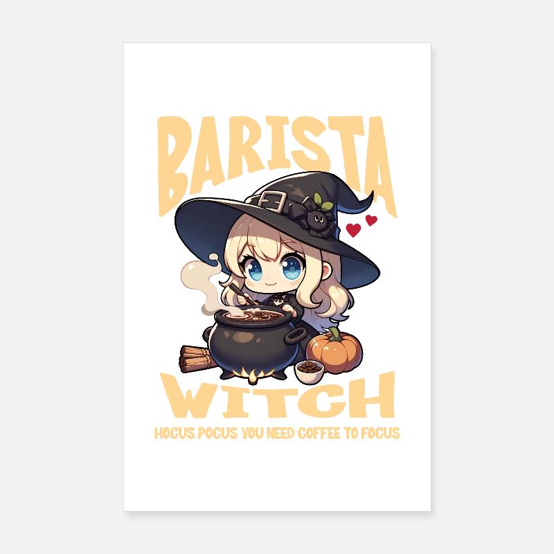 Sweet Coffee Witch évoque le café Caféine d’Halloween Poster 20 x 30 cm