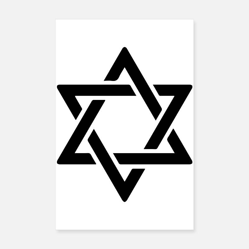 Étoile de David en noir Poster 20 x 30 cm