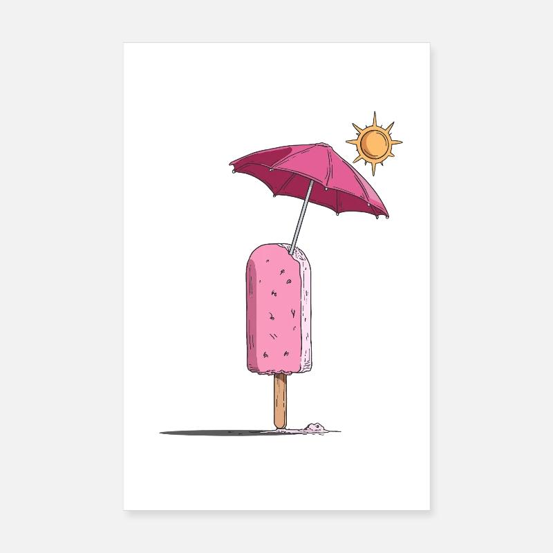 Rêve d’été sur glace avec parasol Poster 20 x 30 cm