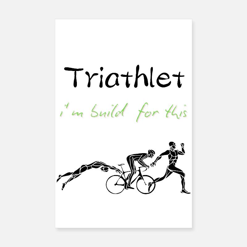 I Am Built For This – Triathlon Motivation Design - Poster 20x30 cm - Weiß