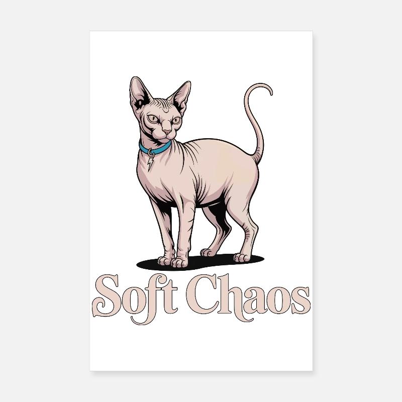 Chat Sphynx Soft Chaos Poster 20 x 30 cm