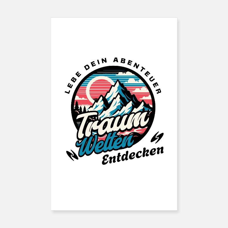 Trekking Berglandschaft Entdecken Poster 20x30 cm