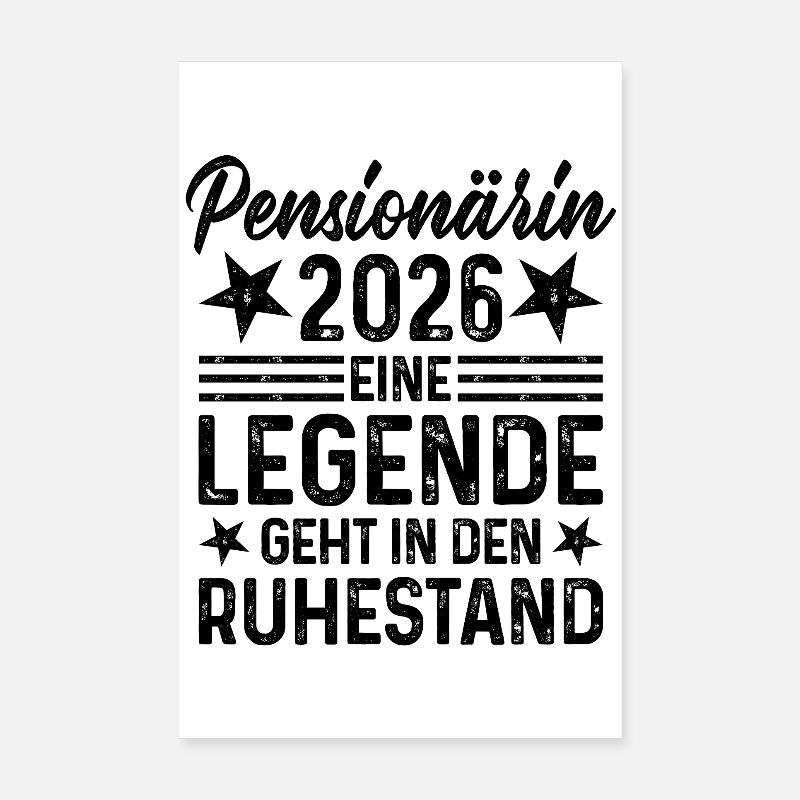Pensioner 2026 Legend prend sa retraite Poster 20 x 30 cm