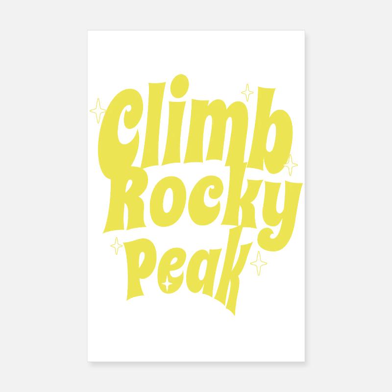 Climb Rocky Peak Motivationsdesign Poster 20x30 cm