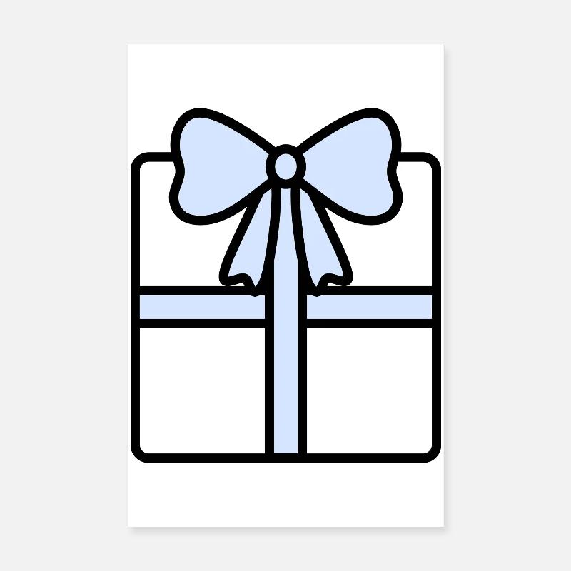 Elegante Geschenkbox mit Band Poster 20x30 cm