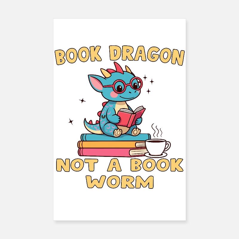 Drache Bibliophile Eule Poster 20x30 cm