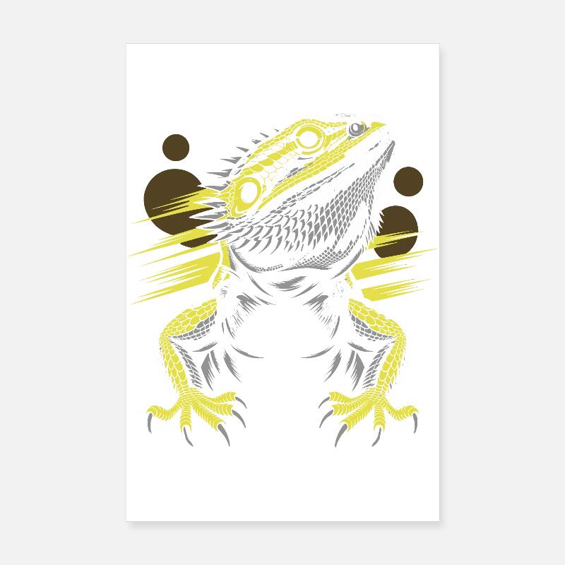 Dragon Head Bearded Dragon Lizard Poster 8" x 12" (20x30 cm)