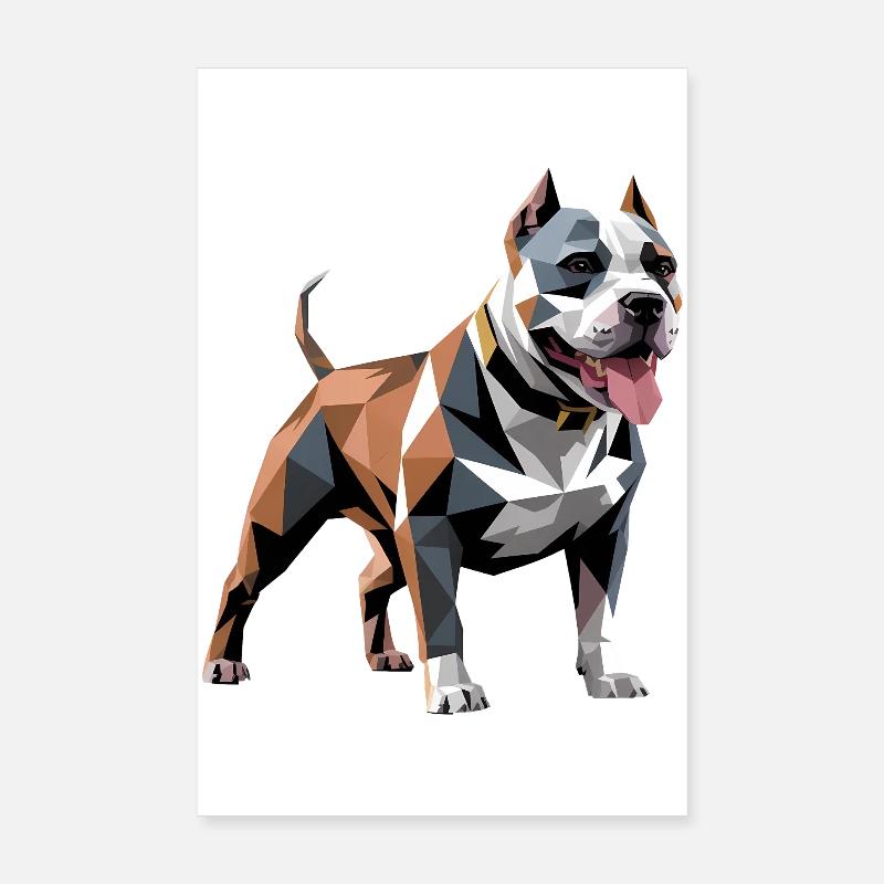 Bulldog - Cool Low Poly Logo Poster 20 x 30 cm