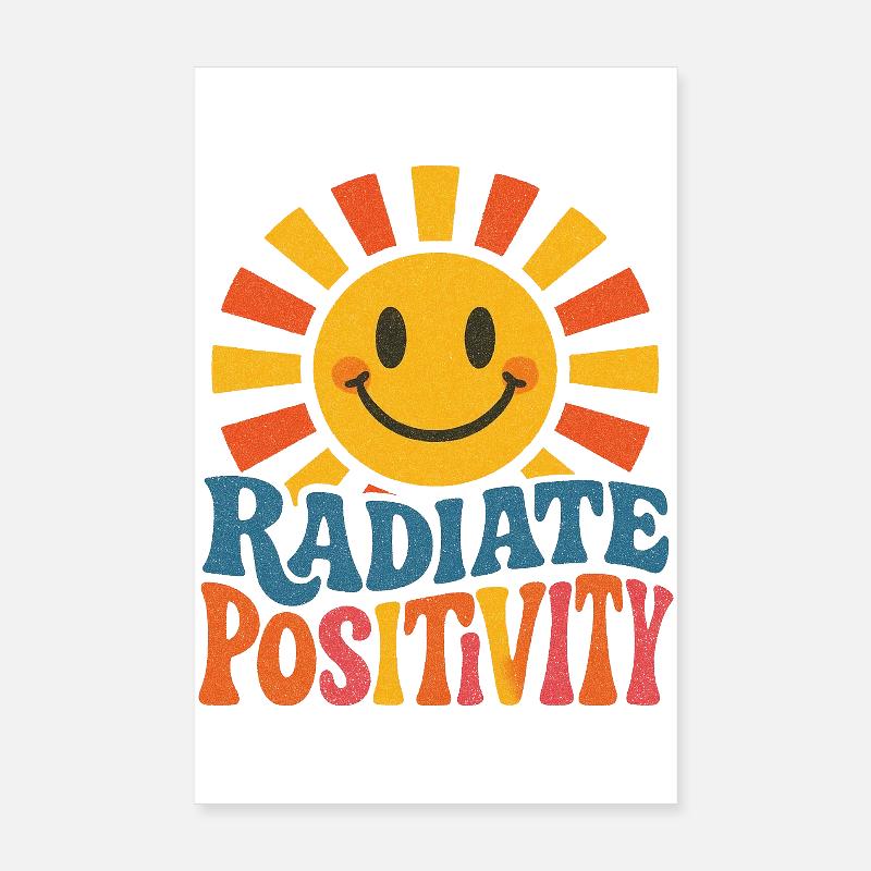 Sunburst rayonne de positivité - Poster 20 x 30 cm - blanc