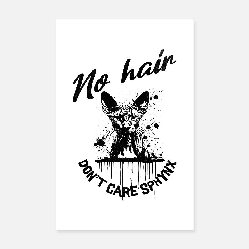 Sphynx Chat Sans Poils S’en Fiche Poster 20 x 30 cm