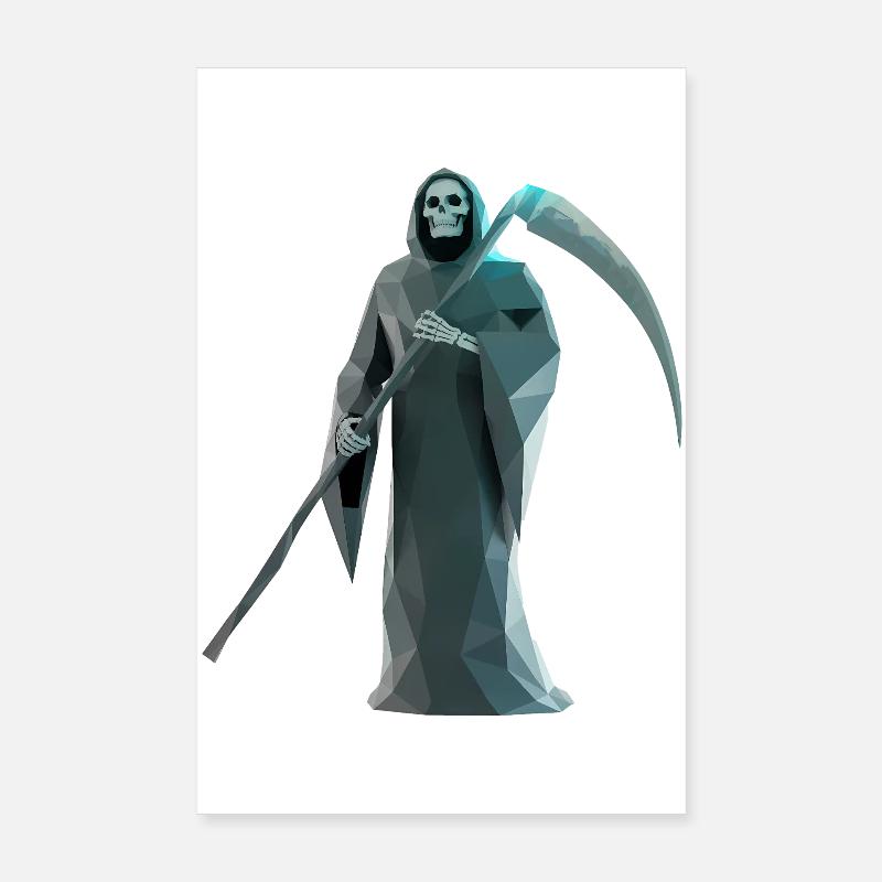Death Reaper - Cool Low Poly Logo Poster 8" x 12" (20x30 cm)