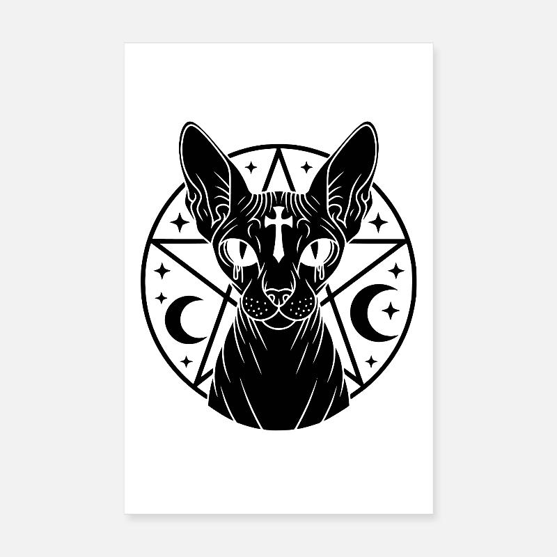 Sphynx Cat Occult - Poster 8" x 12" (20x30 cm) - white