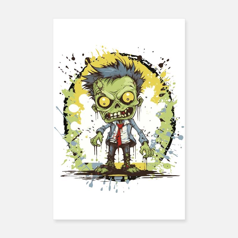 Éclaboussures de bande dessinée de zombie Poster 20 x 30 cm