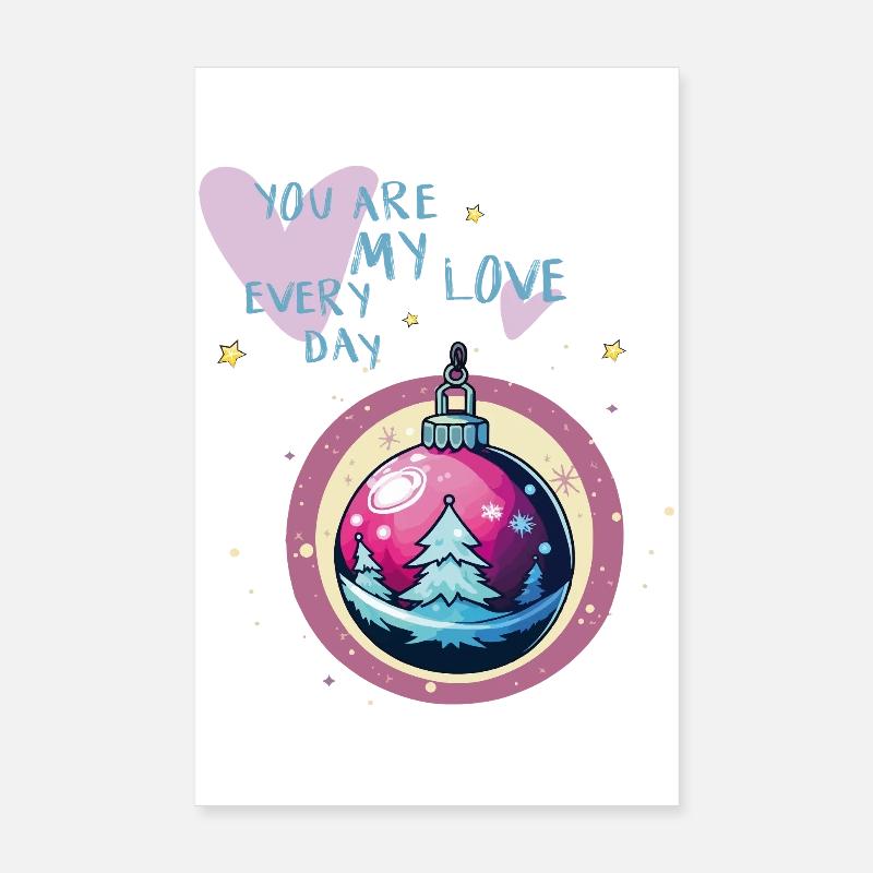 Weihnachtskugel Liebe  Poster 20x30 cm