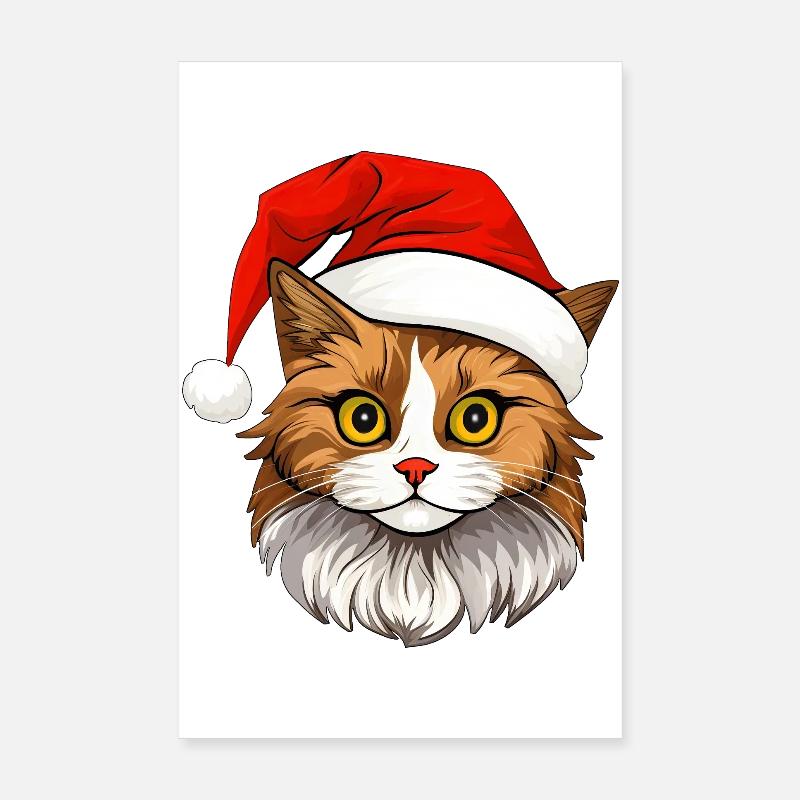 Noël chat Poster 20 x 30 cm