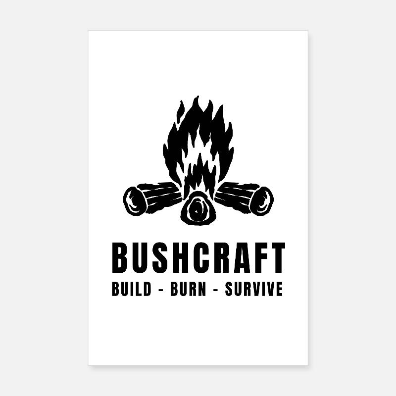 Conception de survie extérieure pour un feu de camp en brousse Poster 20 x 30 cm