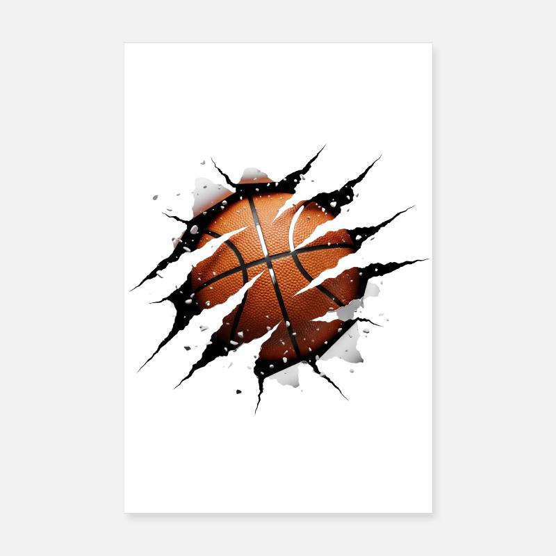 Graphique sportif de casse murale de basket en 3D Poster 20 x 30 cm