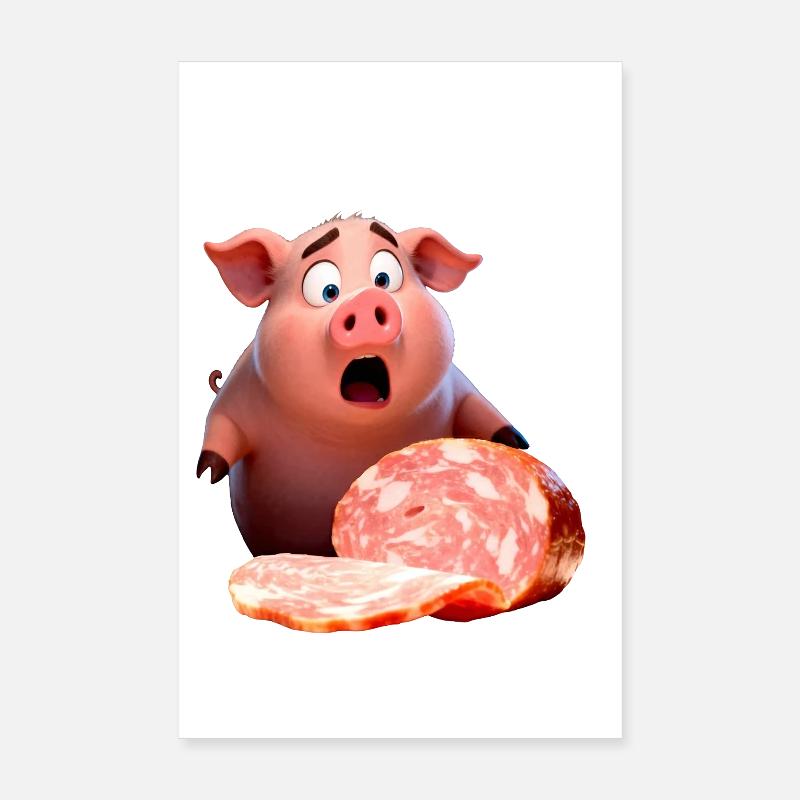 Distraught Pig Poster 8" x 12" (20x30 cm)