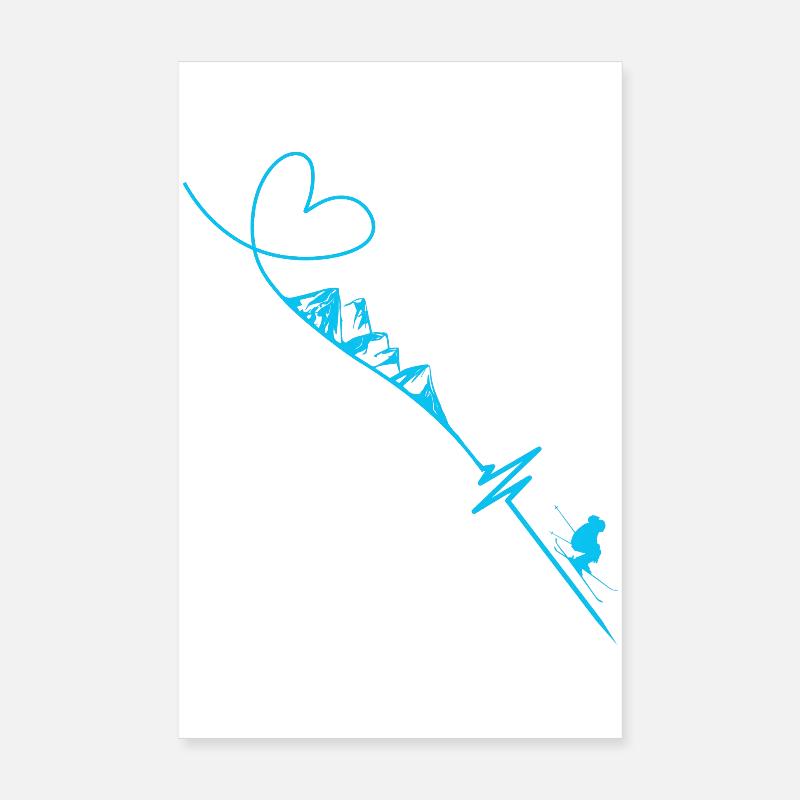 Skieur Poster 20 x 30 cm