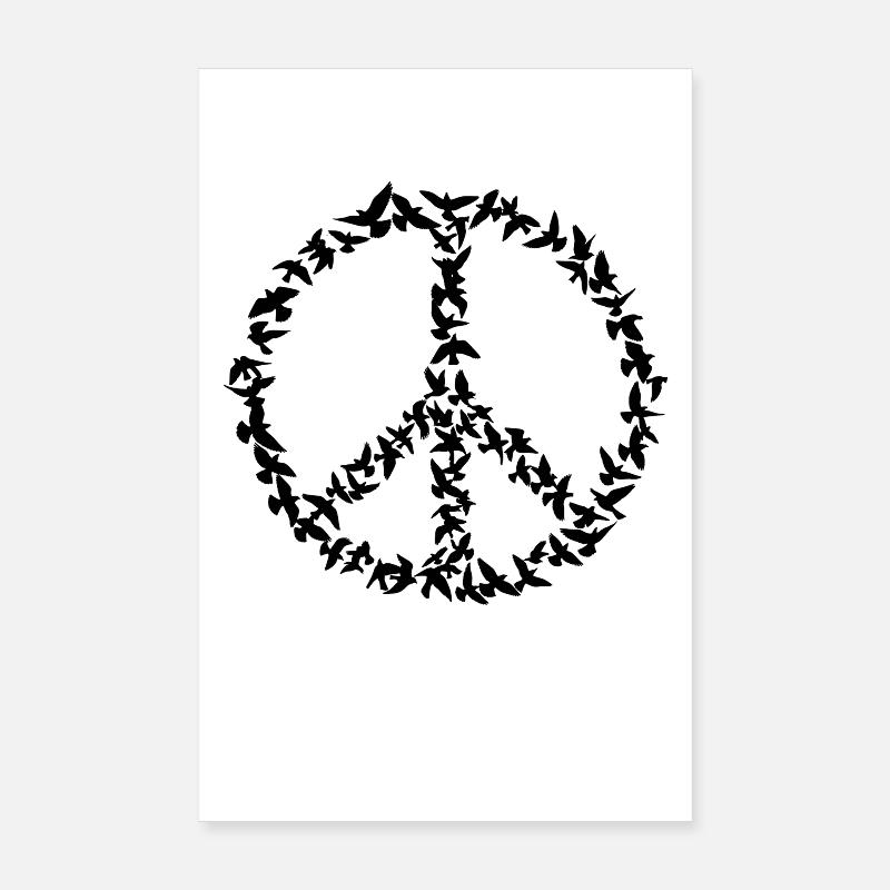 Peace Symbol aus fliegenden Tauben Poster 20x30 cm