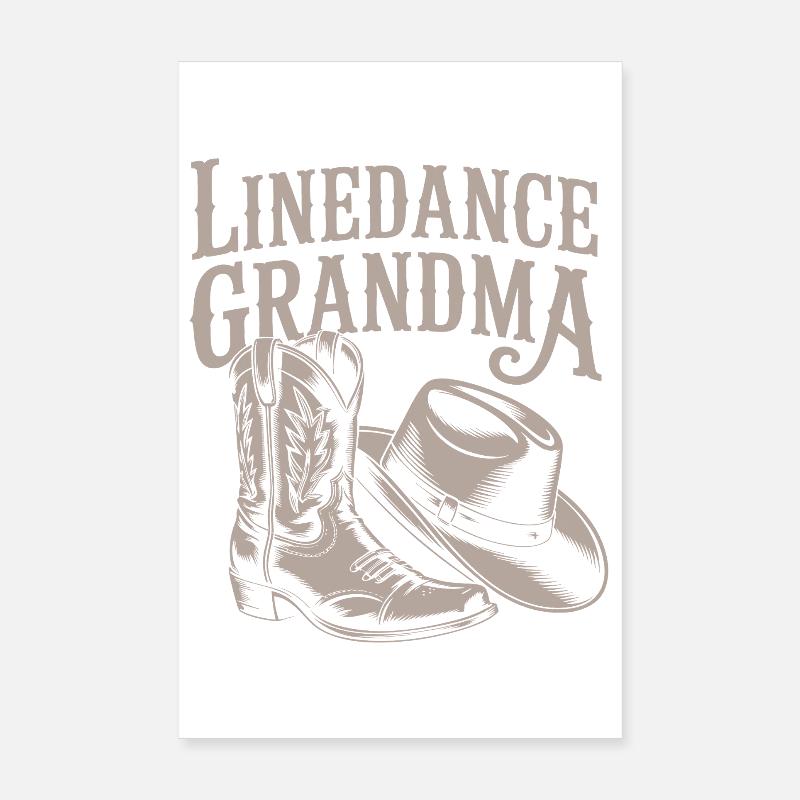 Line Dance Granny Western Look Poster 8" x 12" (20x30 cm)