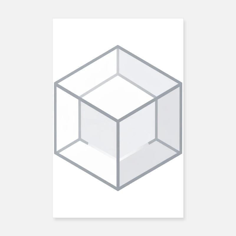 Style de ligne de cube géométrique 3D Poster 20 x 30 cm