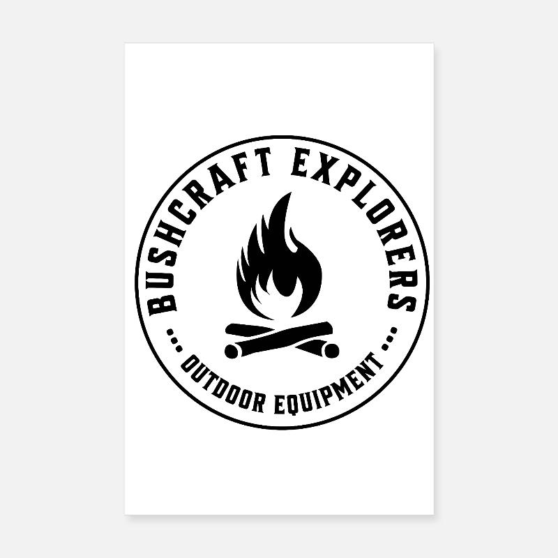Bushcraft Explorers Outdoor Survival Design Poster 20x30 cm