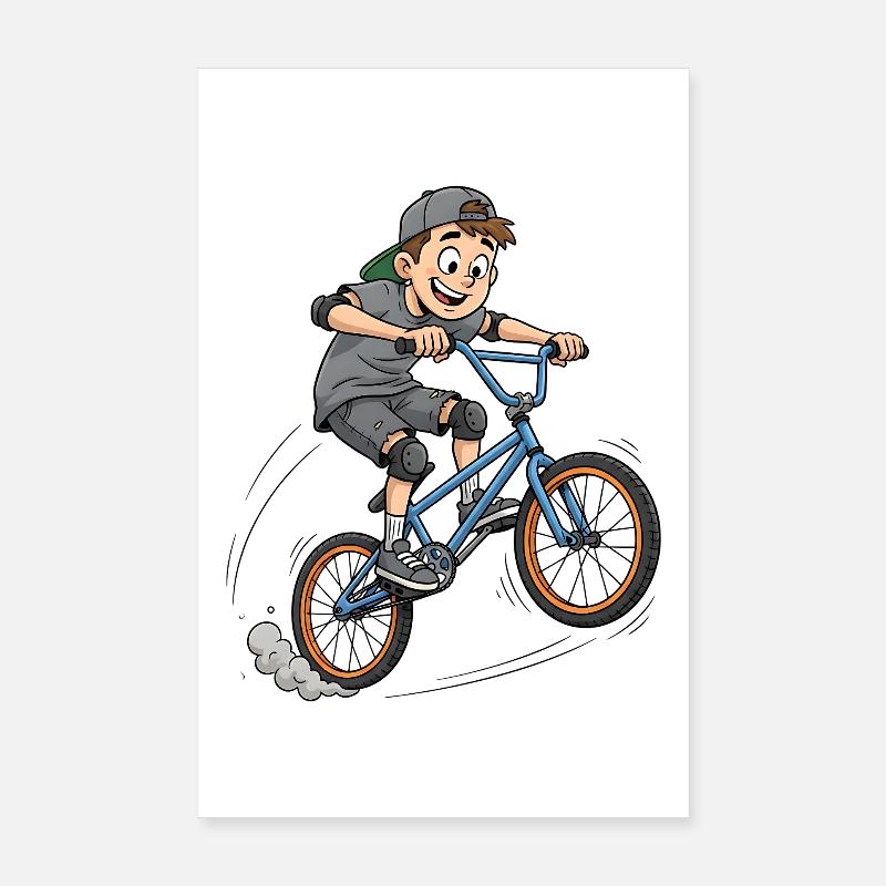 👉 Saut de garçon BMX cool – Art de style urbain Poster 20 x 30 cm