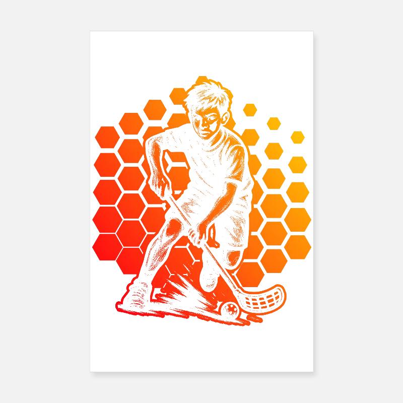 Modernes Floorball Artwork Poster 20x30 cm