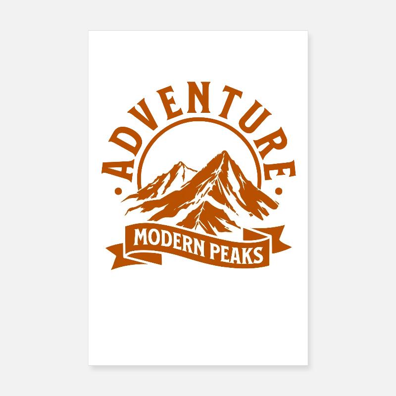 Sommets d’aventure montagnards modernes Poster 20 x 30 cm