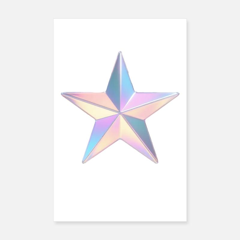 Pastel Iridezed Star Poster 8" x 12" (20x30 cm)
