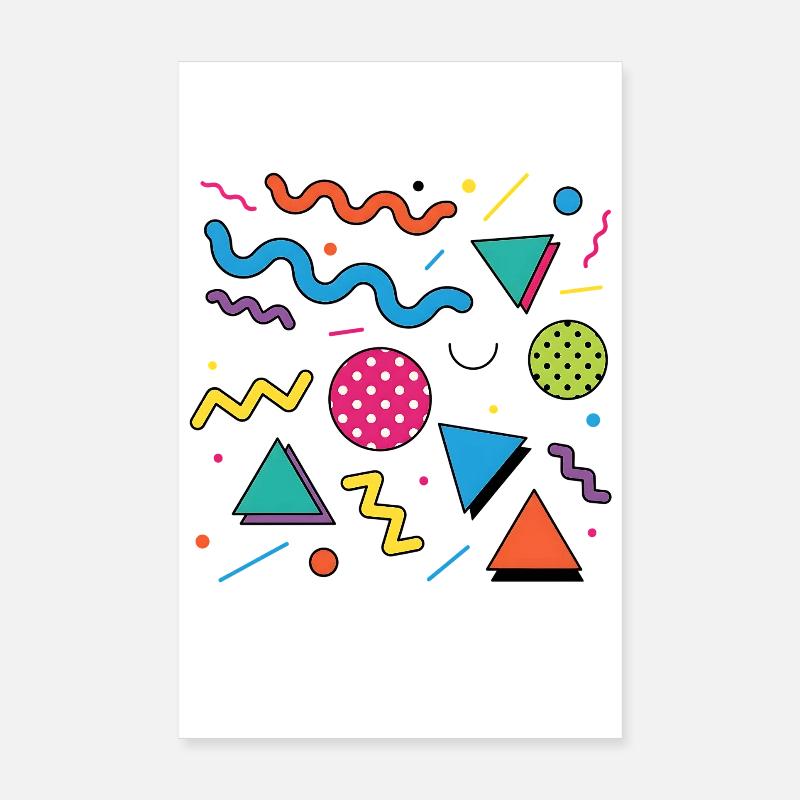 Neon Geometry: Bright Shapes Poster 8" x 12" (20x30 cm)