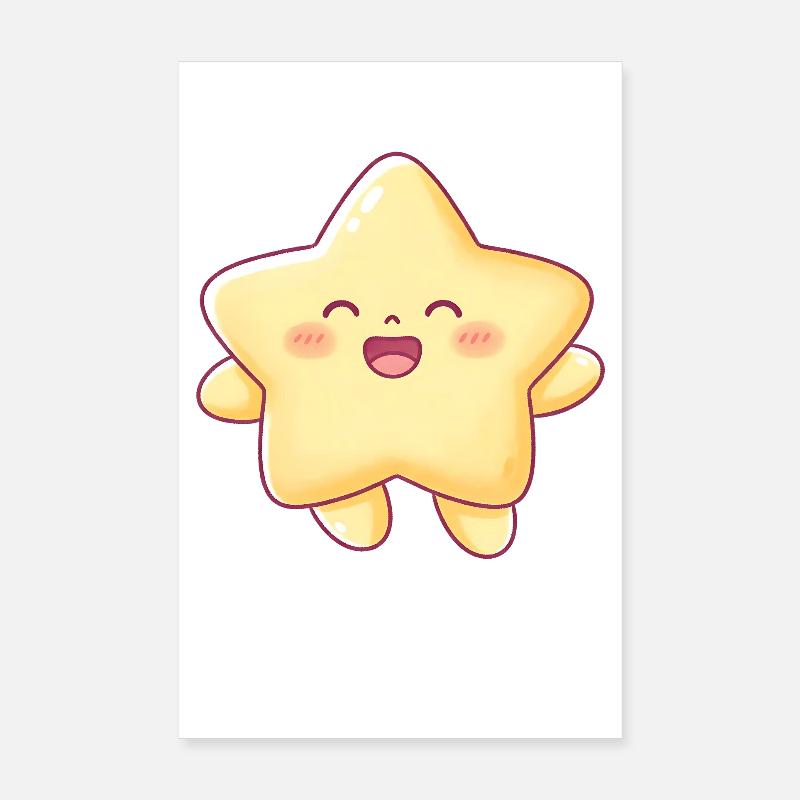 Kawaii Sternchen Lächeln Stern Kinder Poster 20x30 cm