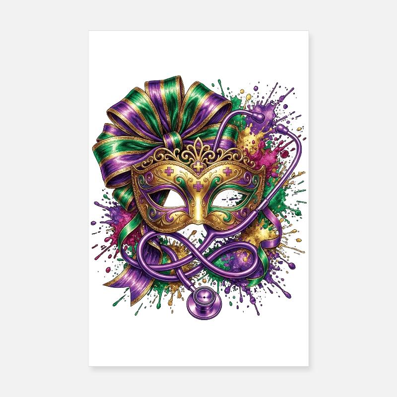 Masque de l’infirmière docteur du Mardi Gras Poster 20 x 30 cm