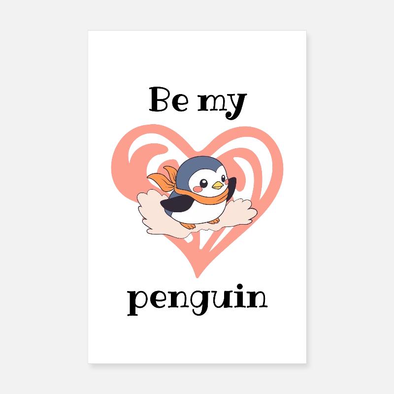 Herzpinguin mit Schal Poster 20x30 cm